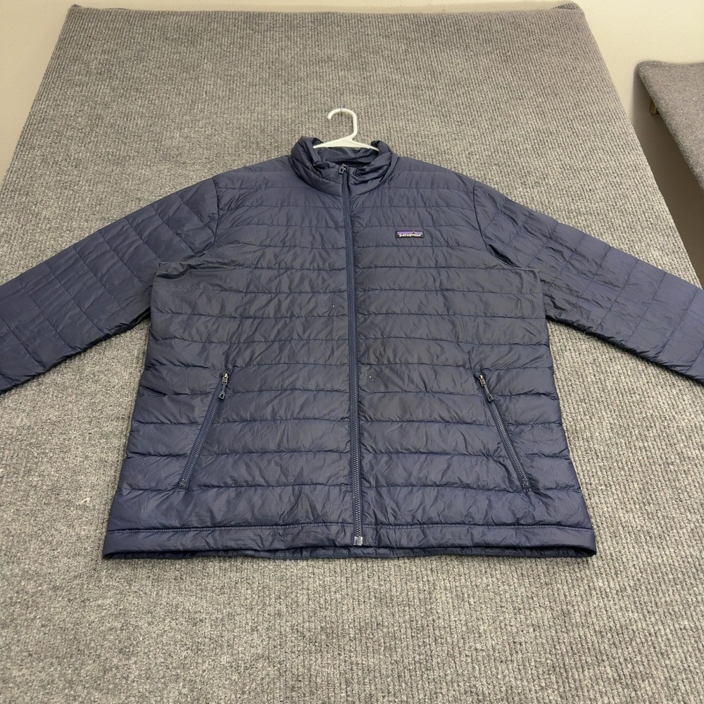 Patagonia Down Sweater Jacket Mens XL Navy Blue Polyester Puffer Outdoor Style